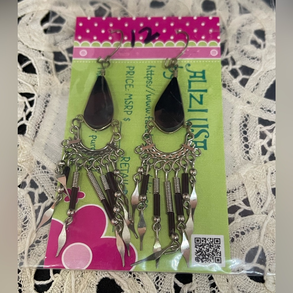 New Alpaca silver Natural stones earrings handmade